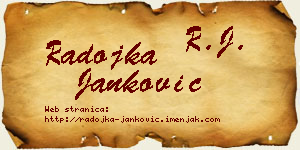 Radojka Janković vizit kartica